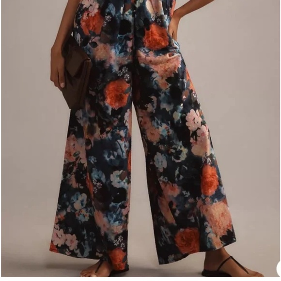 Anthropologie Floral Jumpsuit in Black and Red - Picture 3 of 5